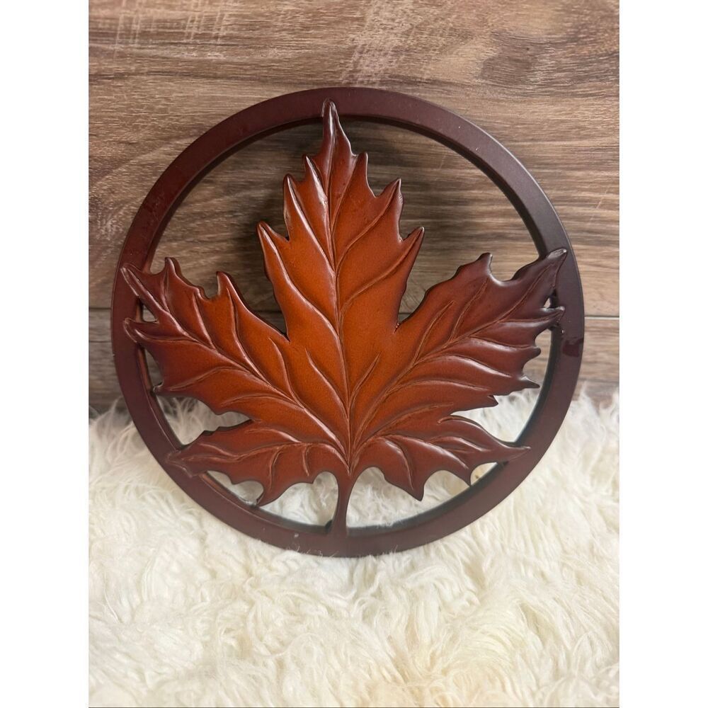 Boma Recycled Glass Maple Leaf Trivet Canadian Made Autumn Rustic Decor